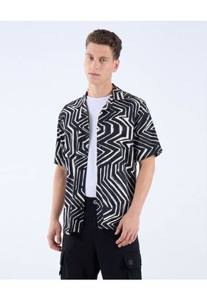 Camisa Para Hombre Manga Corta  Color Negro Marca Seven Seven #45012093