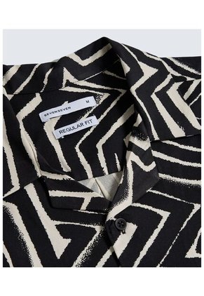 Camisa Para Hombre Manga Corta  Color Negro Marca Seven Seven #45012093