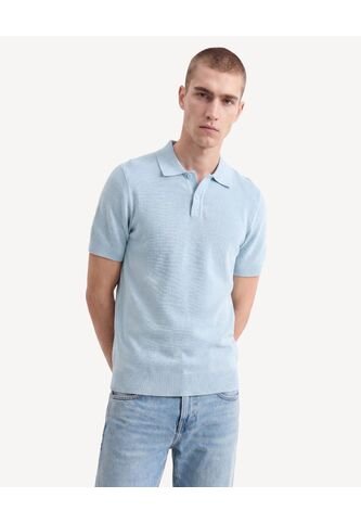 Polo Confort En Tricot  Para Hombre Celeste Seven Seven Seven Seven