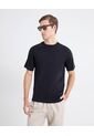 Camiseta Tejida De Relieve Sutil  Para Hombre Negro Seven Seven de Seven Seven