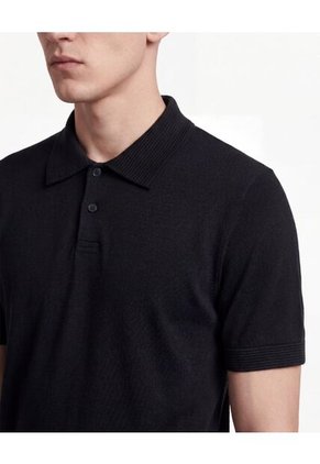 Polo Regular Sport  Para Hombre Negro Seven Seven