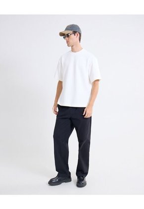 Camiseta Silueta Relajada  Para Hombre Blanco Seven Seven