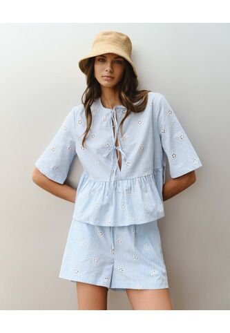 Short Para Mujer Multiusos Plano Color Azul Marca Seven Seven #28191085 Seven Seven