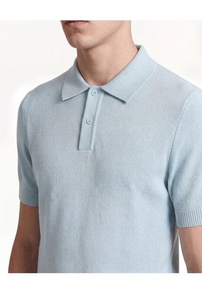 Polo Confort En Tricot  Para Hombre Celeste Seven Seven