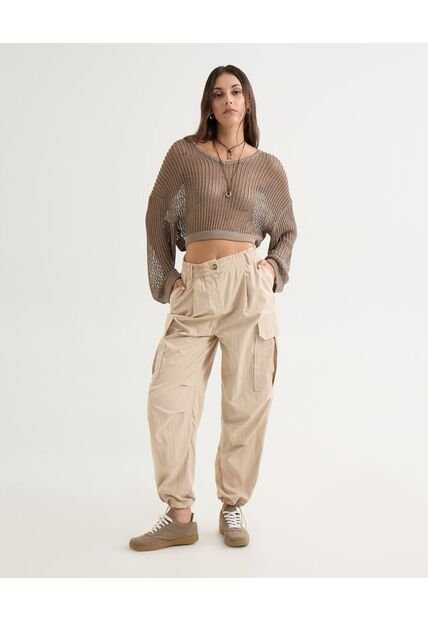 Pantalón Para Mujer Jogger Color Arena Marca Seven Seven #28071873