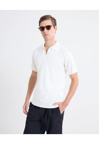 Polo Tejido De Punto  Para Hombre Blanco Seven Seven Seven Seven