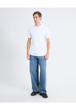 Camiseta Básica Ligera  Para Hombre Blanco Seven Seven