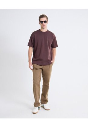 Camiseta Comfort De Ajuste Relajado  Para Hombre Café Seven Seven