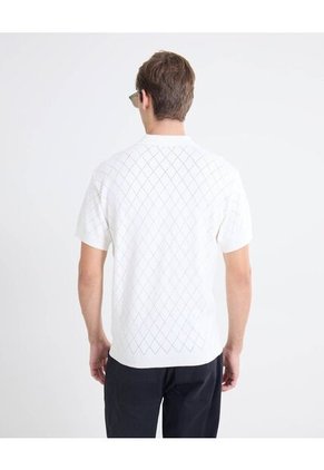 Polo Tejido De Punto  Para Hombre Blanco Seven Seven