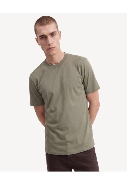 Camiseta Básica De Acabado Suave  Para Hombre Verde Seven Seven