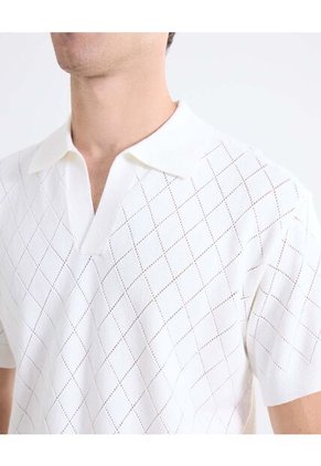 Polo Tejido De Punto  Para Hombre Blanco Seven Seven
