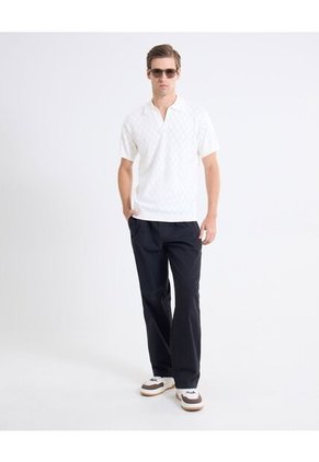 Polo Tejido De Punto  Para Hombre Blanco Seven Seven