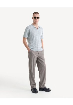 Polo De Tejido Abierto  Para Hombre Verde Seven Seven
