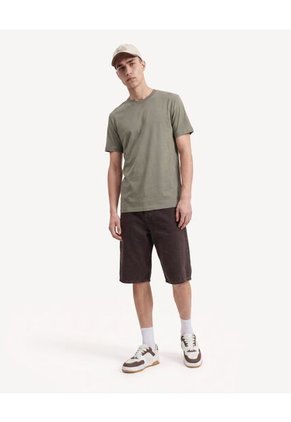 Camiseta Básica De Acabado Suave  Para Hombre Verde Seven Seven