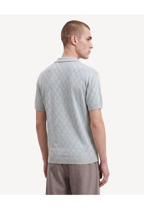 Polo De Tejido Abierto  Para Hombre Verde Seven Seven