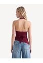 Camiseta Halter Cruzada Con Anudado  Para Mujer Vino Seven Seven de Seven Seven