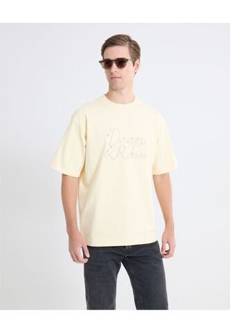Camiseta Bordado Frontal  Para Hombre Amarillo Seven Seven Seven Seven