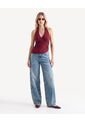 Camiseta Halter Cruzada Con Anudado  Para Mujer Vino Seven Seven de Seven Seven