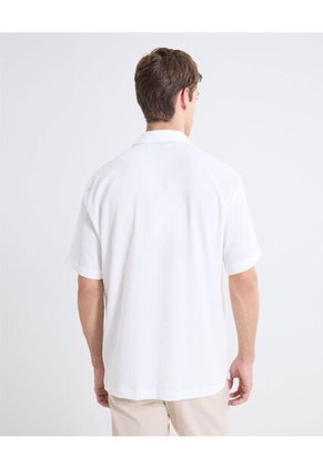 Camisa Textura Rústica  Para Hombre Crudo Seven Seven