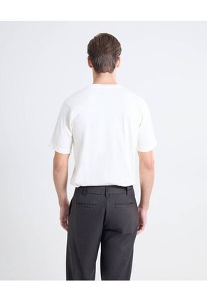 Camiseta Tejida Texturizada  Para Hombre Blanco Seven Seven