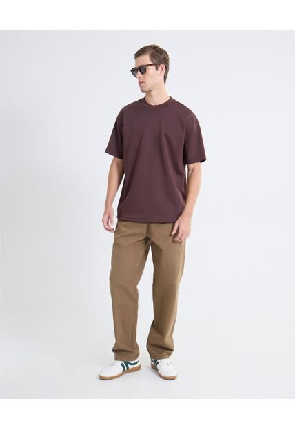 Pantalón Jogger De Caída Amplia  Para Hombre Café Seven Seven