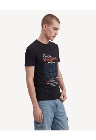 Camiseta Con Diseño Posterior  Para Hombre Negro Seven Seven Seven Seven