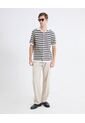 Camisa Crochet De Rayas  Para Hombre Marfil Seven Seven de Seven Seven