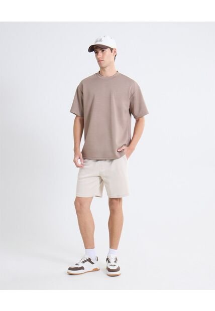 Bermuda Acabado Rib  Para Hombre Beige Seven Seven