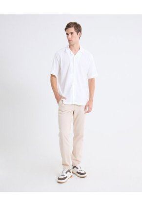 Camisa Textura Rústica  Para Hombre Crudo Seven Seven