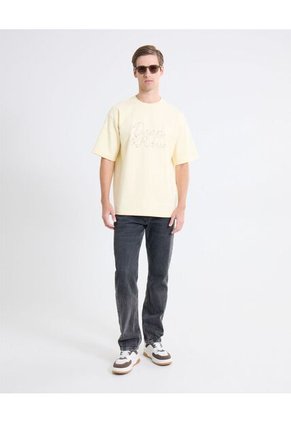 Camiseta Bordado Frontal  Para Hombre Amarillo Seven Seven