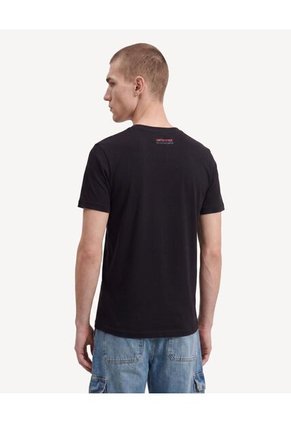 Camiseta Con Diseño Posterior  Para Hombre Negro Seven Seven