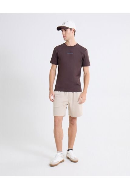 Bermuda Punto De Relieve Sutil  Para Hombre Beige Seven Seven