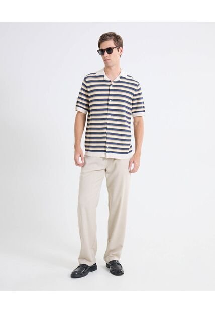 Pantalón Binado Pretina Ajustable  Para Hombre Taupe Seven Seven
