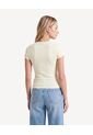 Camiseta Ajustada Con Detalle Frontal  Para Mujer Crema Seven Seven de Seven Seven