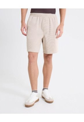 Bermuda Punto De Relieve Sutil  Para Hombre Beige Seven Seven