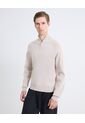 Saco Tejido Half Zipper  Para Hombre Beige Seven Seven de Seven Seven