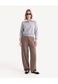 Saco Tejido Con Cuello Alto Moderno  Para Mujer Gris Seven Seven de Seven Seven