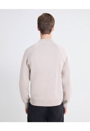 Saco Tejido Half Zipper  Para Hombre Beige Seven Seven