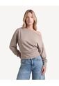 Buzo Cuello Ojal Contemporáneo  Para Mujer Taupe Seven Seven de Seven Seven