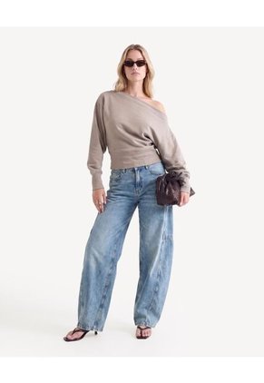 Buzo Cuello Ojal Contemporáneo  Para Mujer Taupe Seven Seven