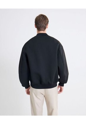 Chaqueta Bomber En Scuba  Para Hombre Negro Seven Seven