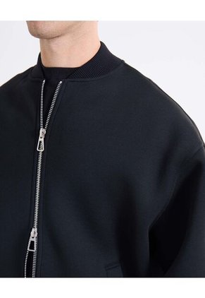 Chaqueta Bomber En Scuba  Para Hombre Negro Seven Seven