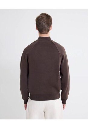 Saco Tricot Half Zipper  Para Hombre Café Seven Seven