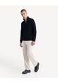 Saco Tricot Con Half Zipper  Para Hombre Negro Seven Seven de Seven Seven