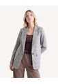 Blazer De Solapa Con Bolsillos Frontales  Para Mujer Gris Seven Seven de Seven Seven