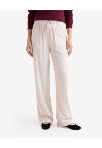 Pantalón Fluido Con Cordón Ajustable  Para Mujer Crudo Seven Seven Seven Seven