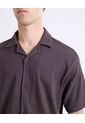 Camisa Textura Rústica  Para Hombre Café Seven Seven de Seven Seven