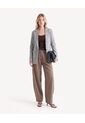 Blazer De Solapa Con Bolsillos Frontales  Para Mujer Gris Seven Seven de Seven Seven