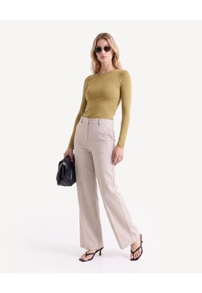 Pantalón Sastre De Caída Estructurada  Para Mujer Taupe Seven Seven