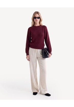 Pantalón Fluido Con Cordón Ajustable  Para Mujer Crudo Seven Seven